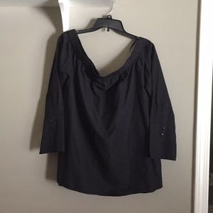 Off the Shoulder Black Motherhood Maternity Shirt